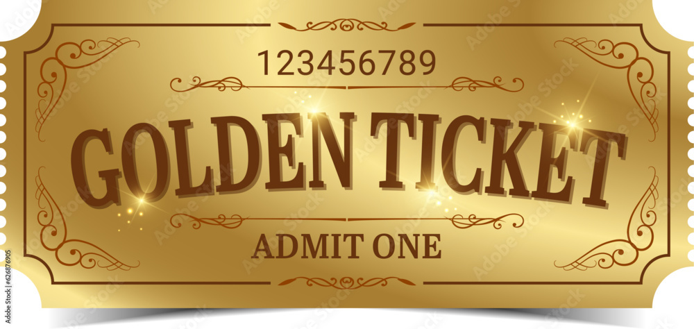 Naklejka premium Golden ticket 