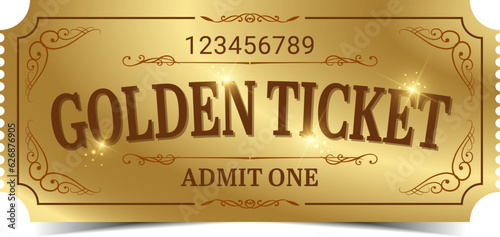 Canvastavla Golden ticket