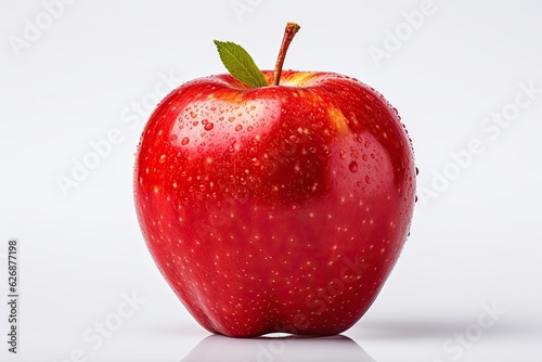 Fresh red apple, isolated on white, generative AI