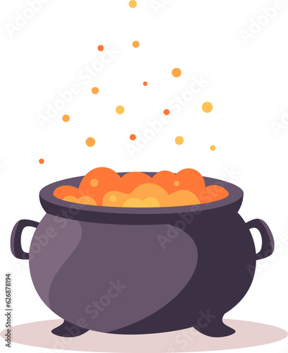 Halloween Vector Collection. Witch's cauldron where the potion is brewed. Vector illustration