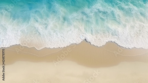 An sea beach background of top view of a shore break. photo
