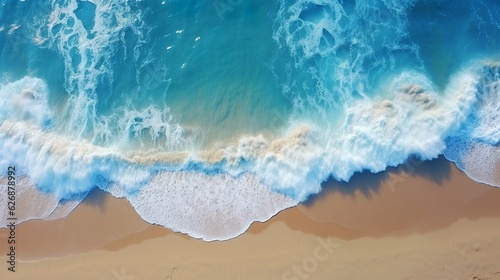 Blue sea background, Top view, Generative AI