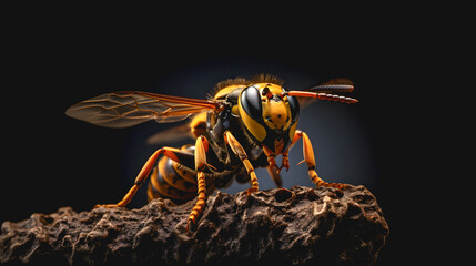 Acrylglasbilder Biene Asiatische Hornisse auf Bienenwabe  © Gautier Normand