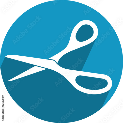 Scissors icon vector design. Cut out tool for paper or tailor work.