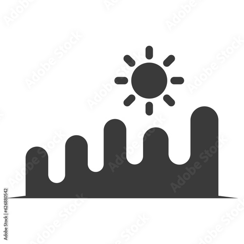 Canyon glyph icon isolated on white background.Vector illustration.