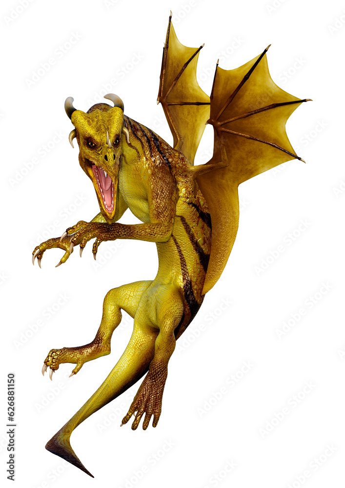 Fototapeta premium 3D Rendering Fairy Tale Dragon on White