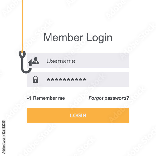 Data Phishing Hacking Scam Concept - Technology Vector Illustration - Isolated On White Background