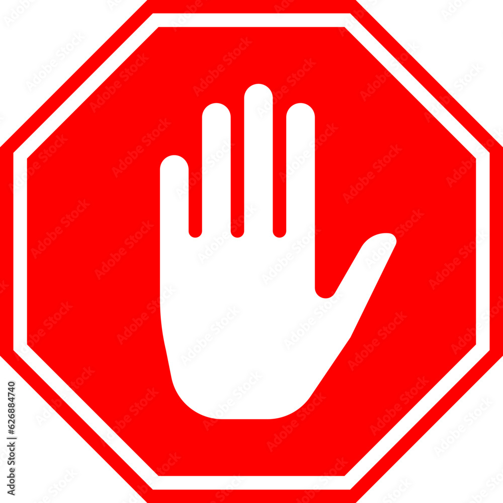 Stop sign vector symbol. Safety and warning traffic attention. Transportation law security signs Stop sign vector symbol. Safety and warning traffic attention. Transportation law security signs