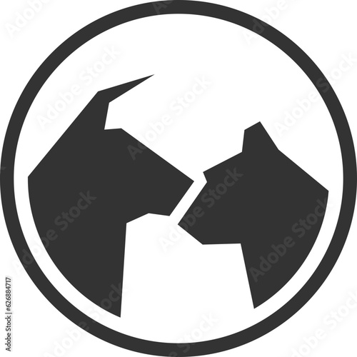 Stock exchange icon vector. Bull and bear symbol trade and market.