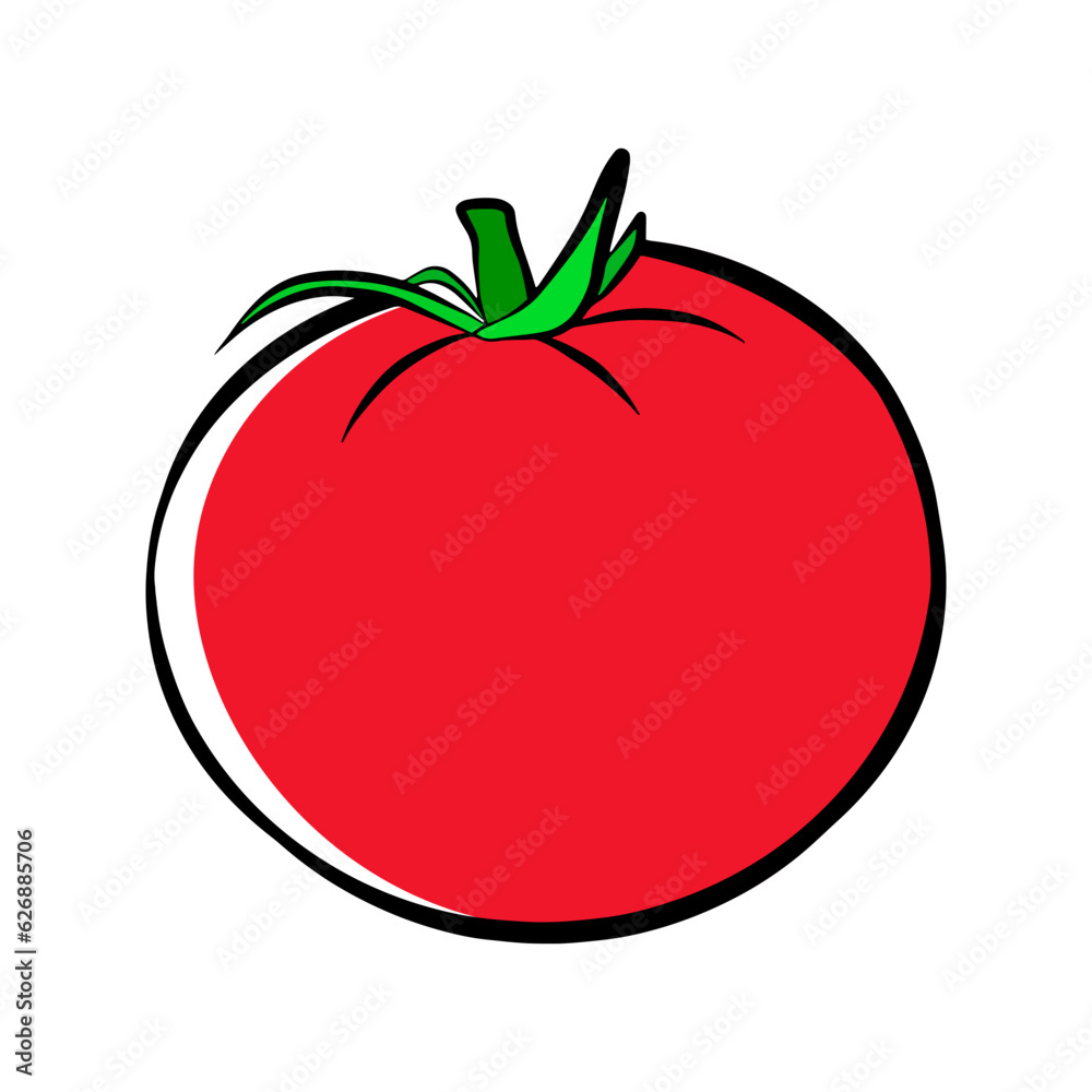 Tomato vegetable food icon, cartoon isolated doodle drawing, logo design element. Tomato vegetable food icon, cartoon isolated doodle drawing, logo design element.