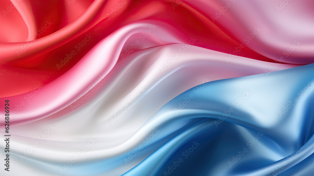 Red White Blue Flowing Satin Fabric Texture created with GenAI