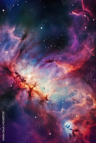 Colorful Space Nebula Galaxy created with GenAI