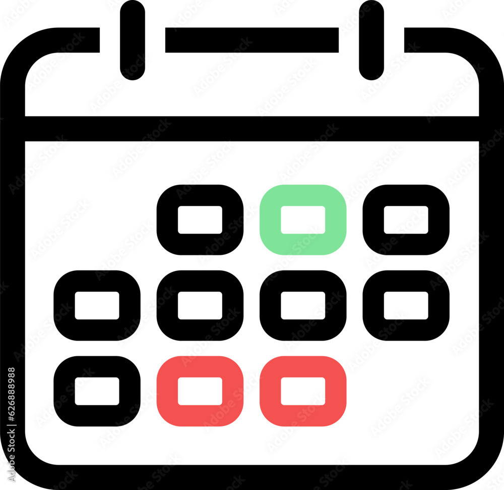 Line icon of tear-off calendar as reminder of deadline Line icon of tear-off calendar as reminder of deadline