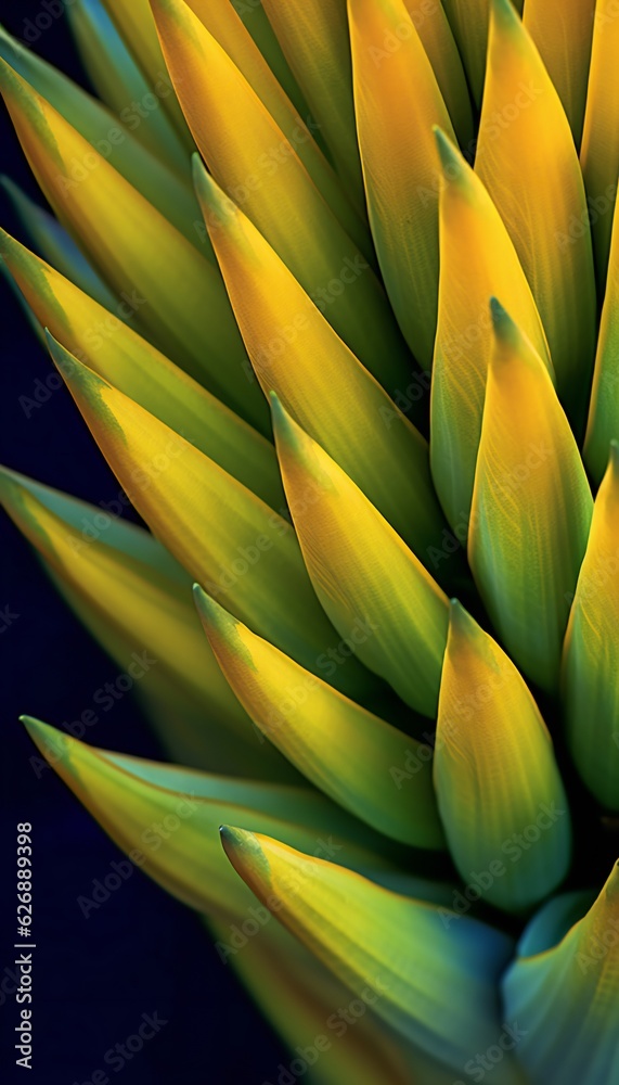 Extreme macro photo of the petals on an agave flower