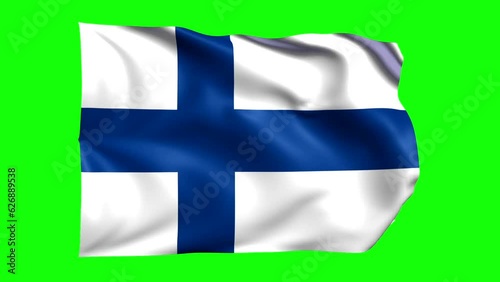 green screen animated finland flag