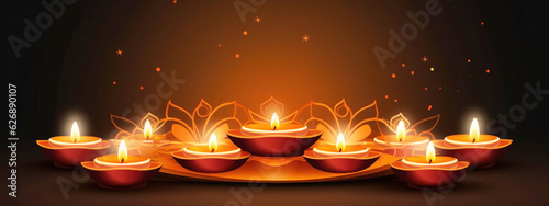 illustration of a burning candle of diya dedicated to Happy Diwali, the meaning of Diwali Fur Coats with a beautiful background. Indian holiday. a burning candle.