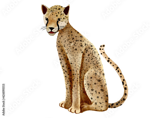 Wild animal, Leopard  watercolor painting