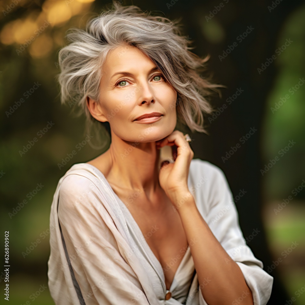 Portrait of a beautiful woman in her 50s captured Portrait of a beautiful woman in her 50s captured