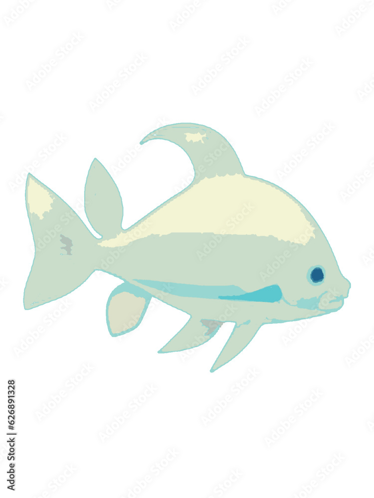Vector illustration of a tuna fish on a white background. Isolated Vector illustration of a tuna fish on a white background. Isolated