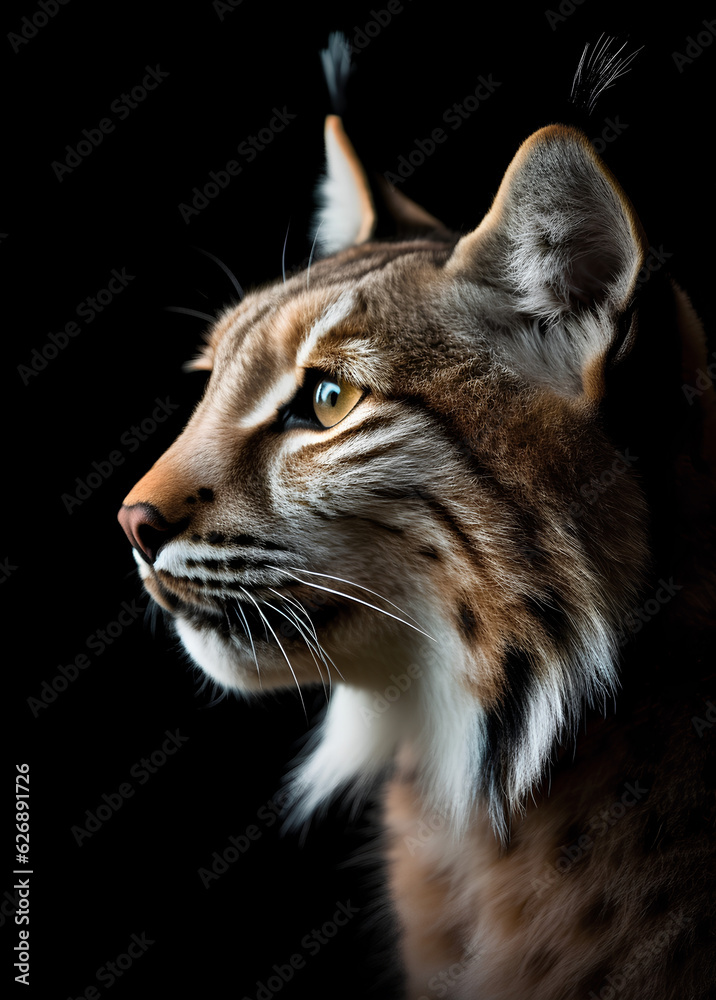 Lynx profile portrait - Generative AI Lynx profile portrait - Generative AI