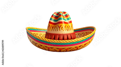 Cinco De Mayo hat, Mexican sombrero hat, PNG, transparent background, Generative ai