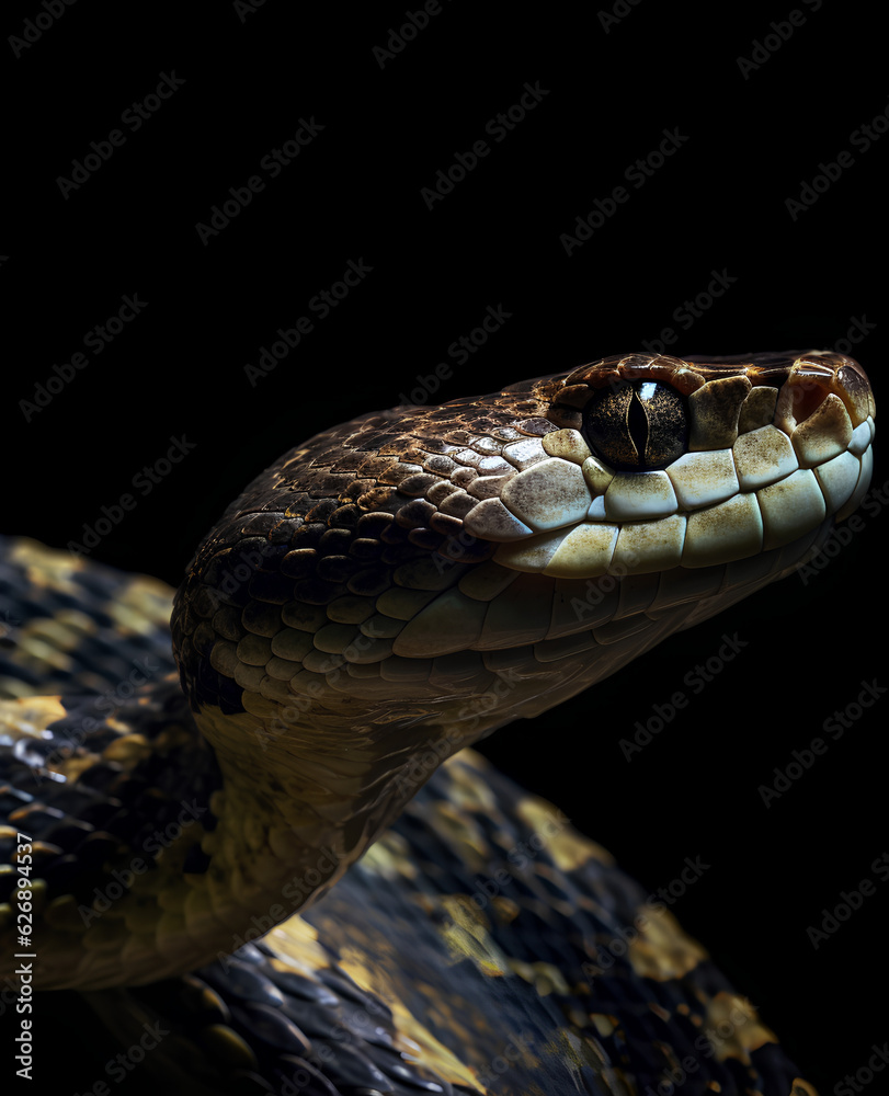 Snake profile portrait - Generative AI Snake profile portrait - Generative AI
