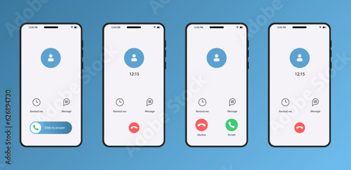 The appearance of a phone call. Two different options. Template for designers and ordinary buyers