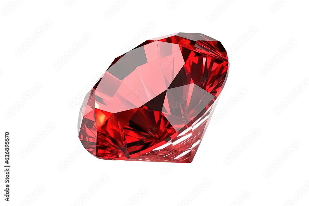 Big red diamond isolated on transparent background. Generative Ai Big red diamond isolated on transparent background. Generative Ai