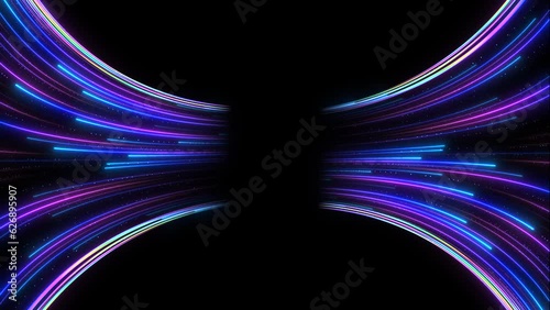 Neon Sci Fi laser Electricity Purple Blue Red Glowing Information Stream Lines Loading Effect Collecting Power Charging Animation