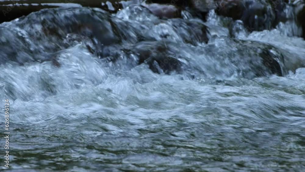 Turbulent water at the bottom of a waterfall on Honey Creek as it flows to the Juniata River in Lewistown, Mifflin County, Pa., USA. Turbulent water at the bottom of a waterfall on Honey Creek as it flows to the Juniata River in Lewistown, Mifflin County, Pa., USA.