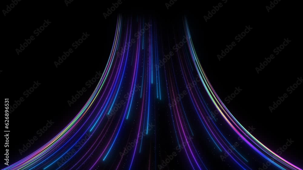 Neon Sci Fi laser Electricity Purple Blue Red Glowing Information Stream Lines Loading Effect Collecting Power Charging Animation