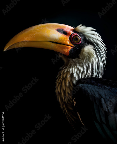 Hornbill profile portrait - Generative AI