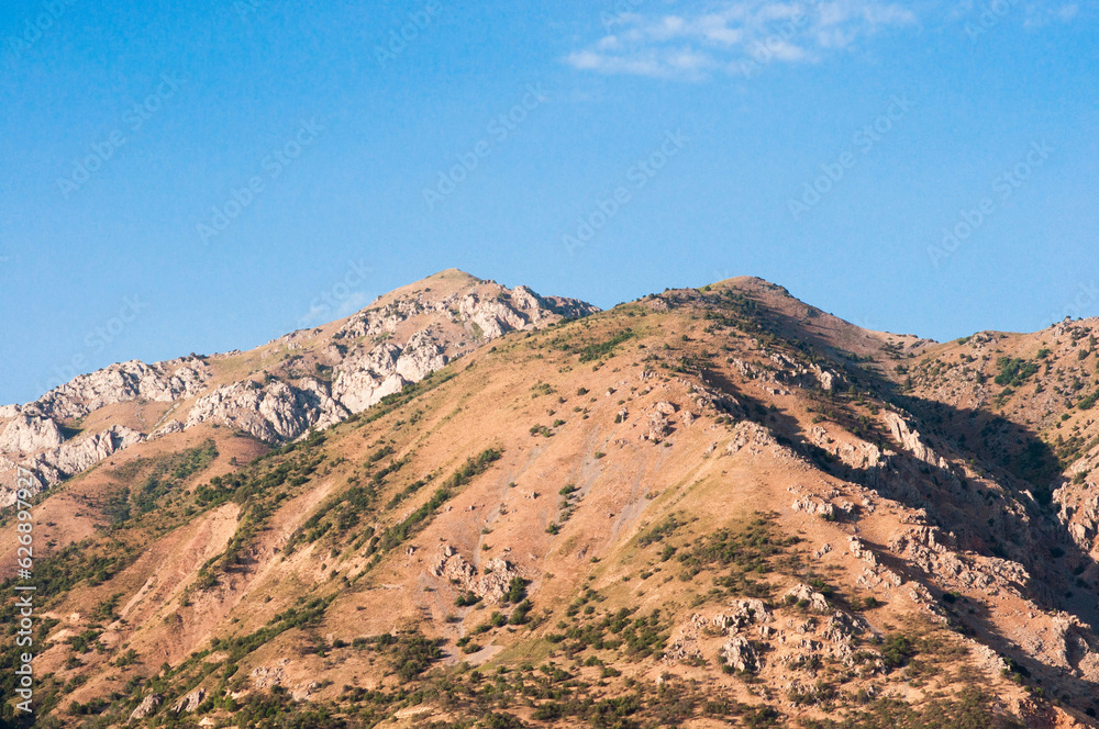 Chimgan rocks in Uzbekistan. Mountains, travel, tourism Chimgan rocks in Uzbekistan. Mountains, travel, tourism