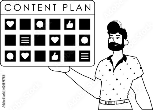 guy and message design . social medium forwarding subject . bootleg and White analogue stylus. Trendy style, Vector Illustration