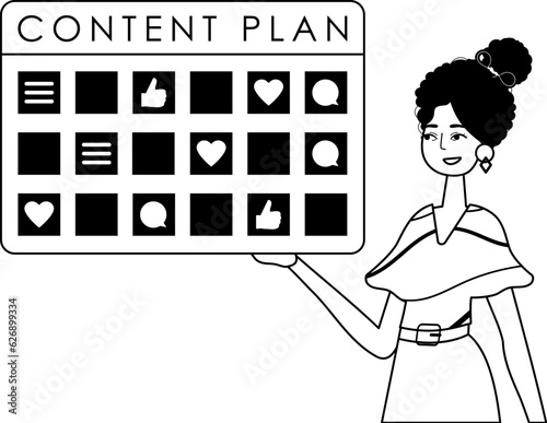 female child and message plan . sociable forte forwarding etymon . bootleg and White analogue overhead. Trendy style, Vector Illustration