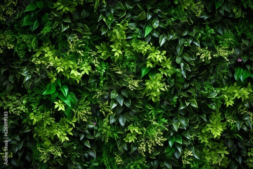 Herb wall plant, natural green wallpaper. Beautiful illustration picture. Generative AI