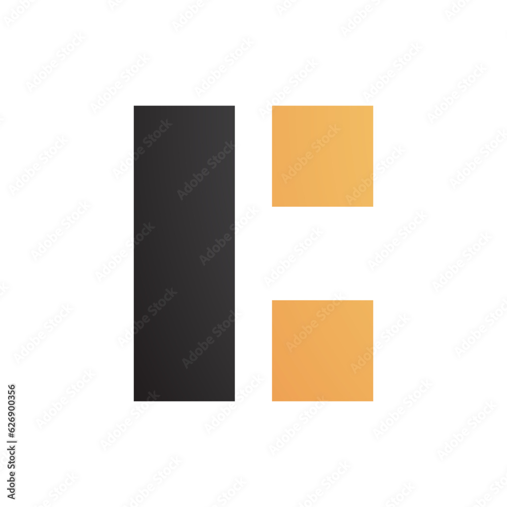 Black and Orange Rectangular Letter C Icon Black and Orange Rectangular Letter C Icon