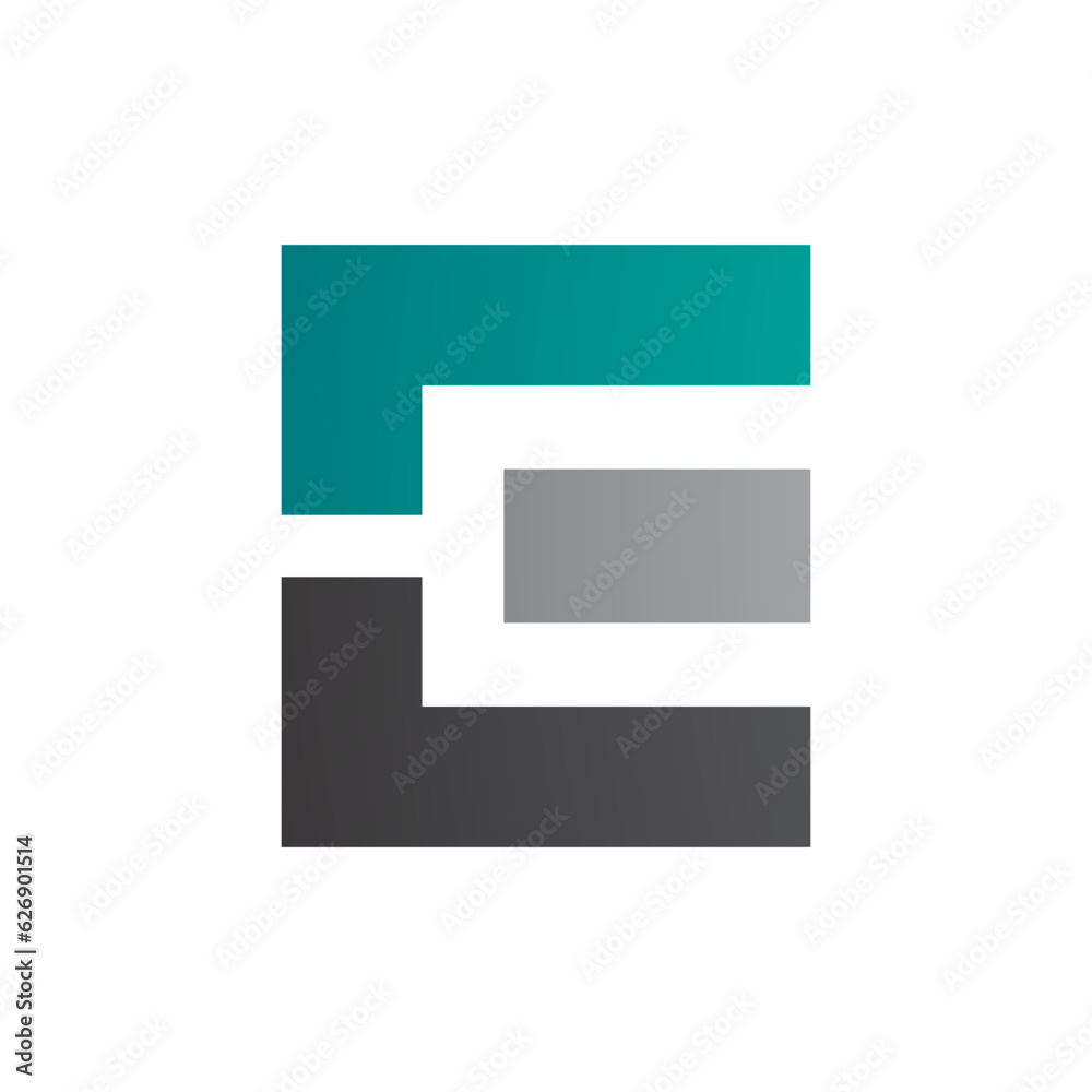 Green Black and Grey Rectangular Letter E Icon Green Black and Grey Rectangular Letter E Icon