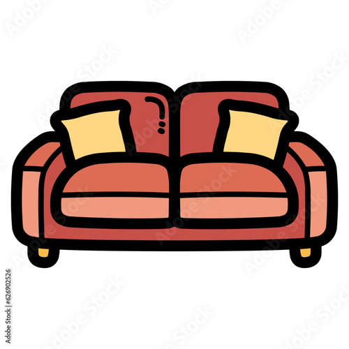 sofa filled outline icon style