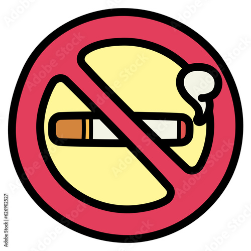 no smoking filled outline icon style