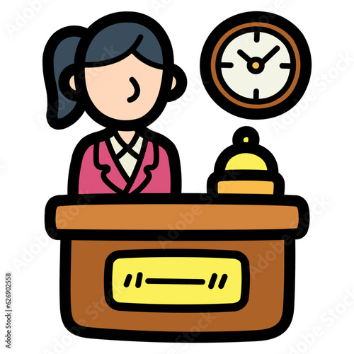 receptionist filled outline icon style