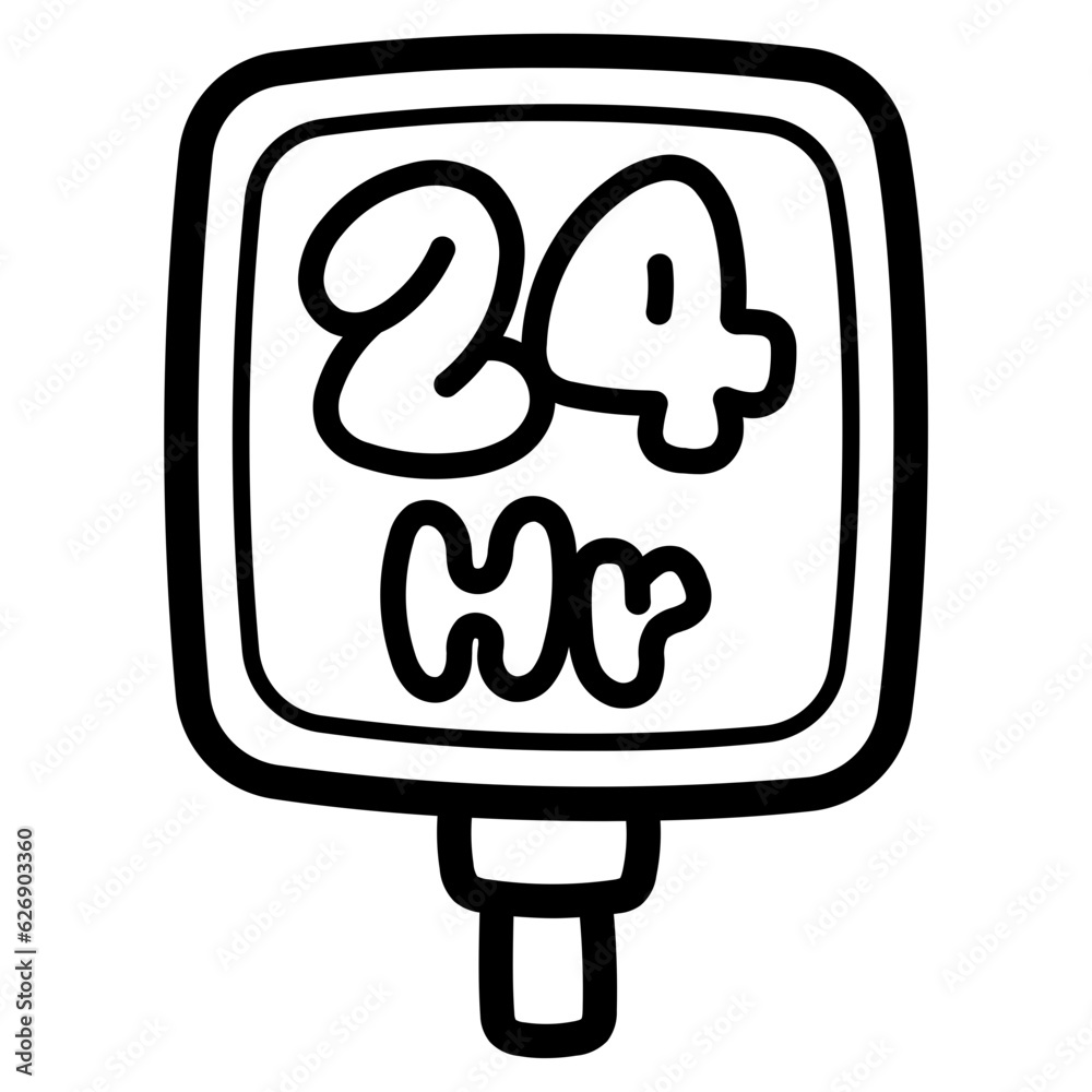 24 hours line icon style 24 hours line icon style