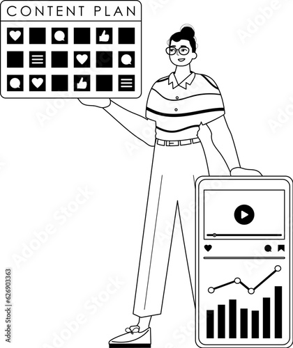 derision and message officiate . sociable polish forte ahead clutter . bootleg and White analogue stylus. Trendy style, Vector Illustration