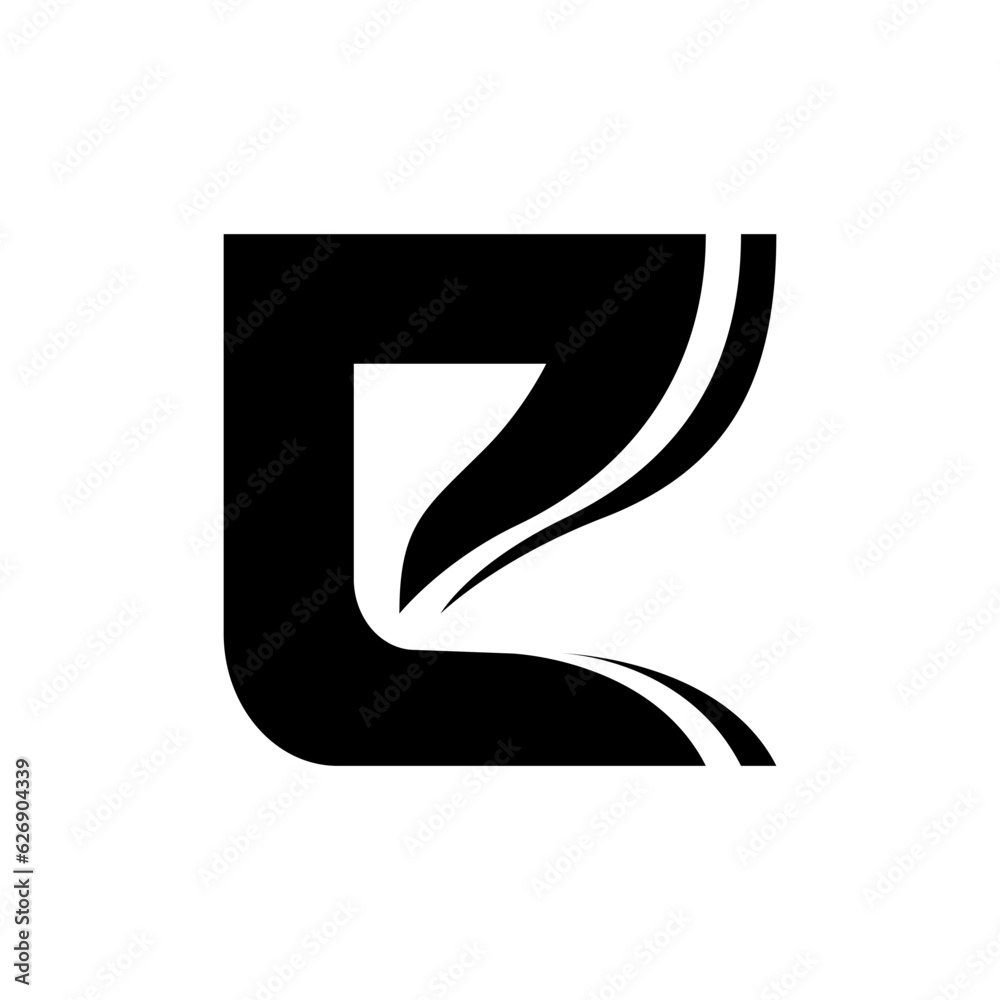 Black Wavy Layered Letter E Icon Black Wavy Layered Letter E Icon