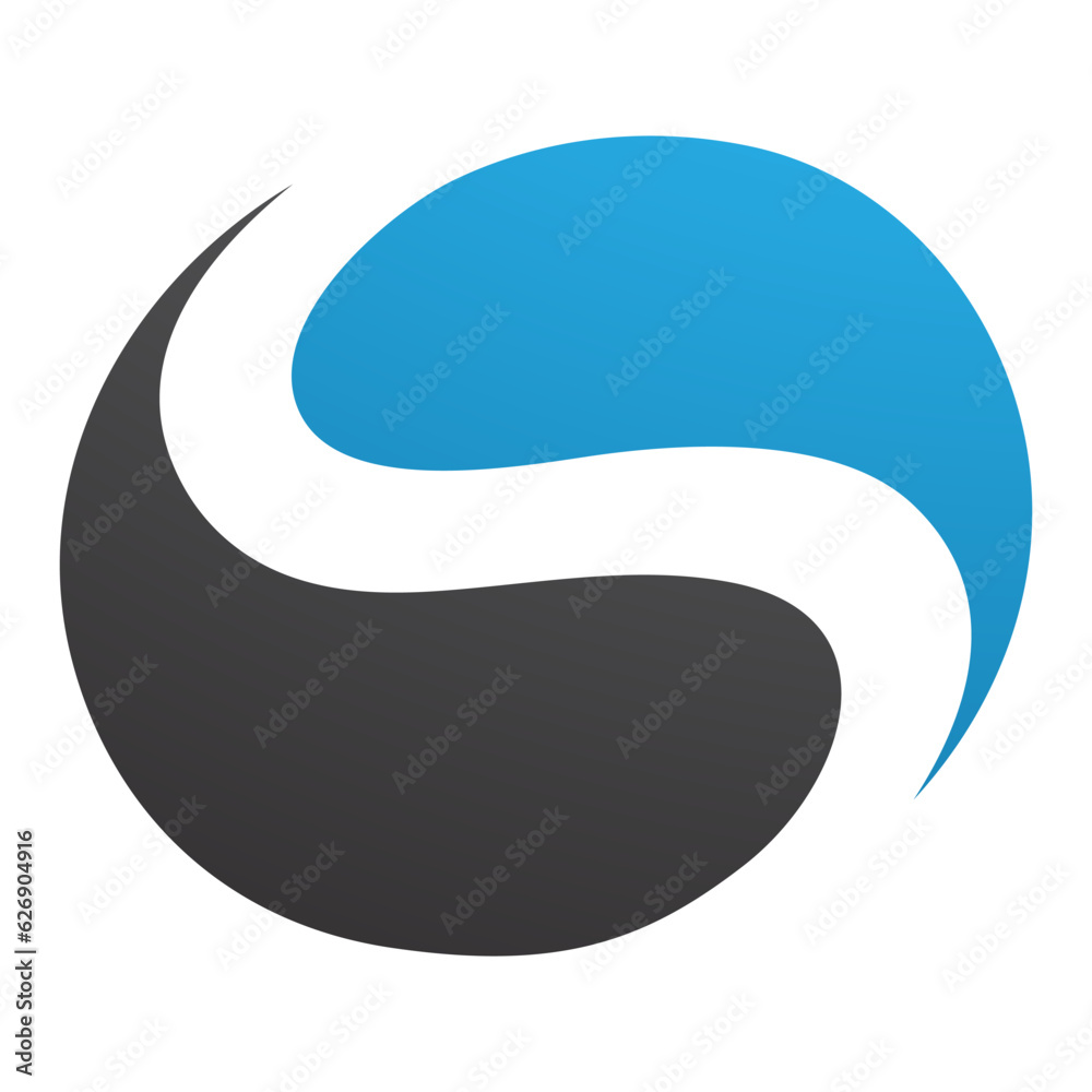 Blue and Black Circle Shaped Letter S Icon Blue and Black Circle Shaped Letter S Icon