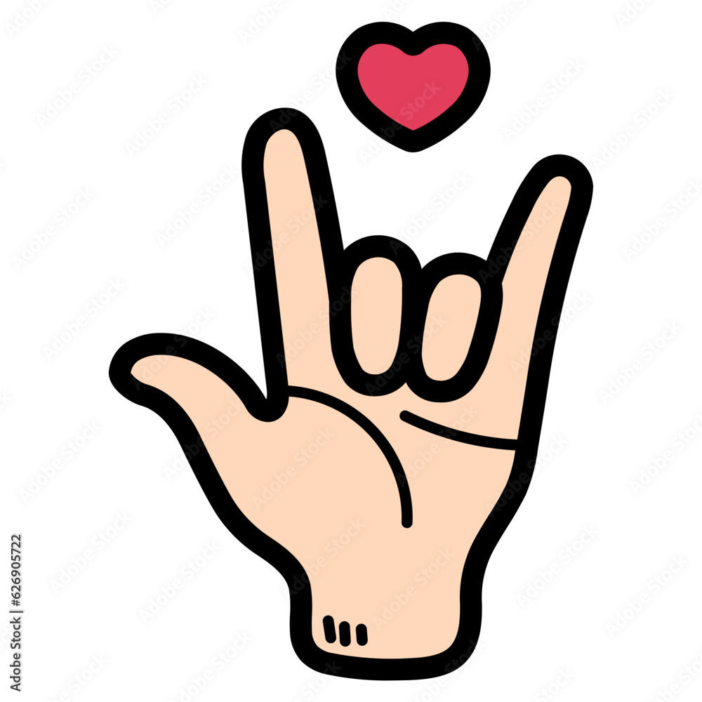 i love you filled outline icon style i love you filled outline icon style