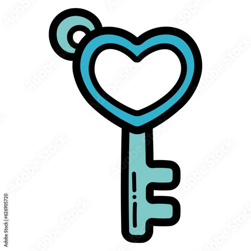 key chain filled outline icon style