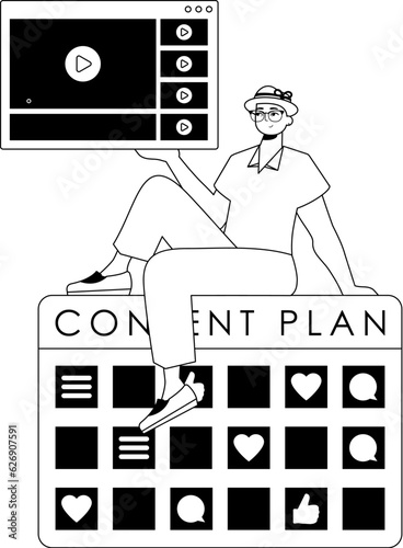 guy and message officiate . sociable Polish metier ahead smother . bootleg and White analogue stylus. Trendy style, Vector Illustration