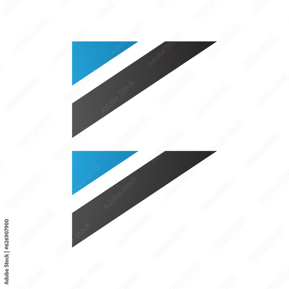 Blue and Black Triangular Flag Shaped Letter B Icon Blue and Black Triangular Flag Shaped Letter B Icon