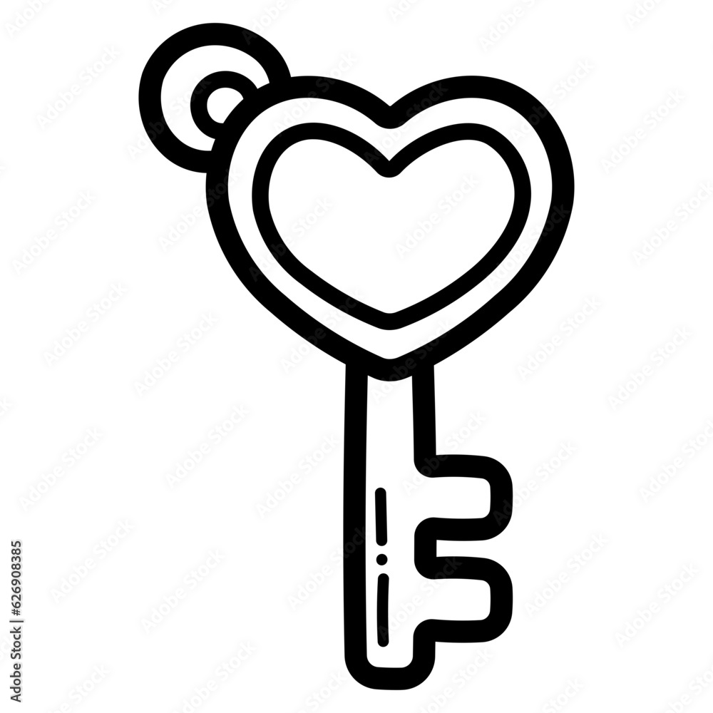 key chain line icon style